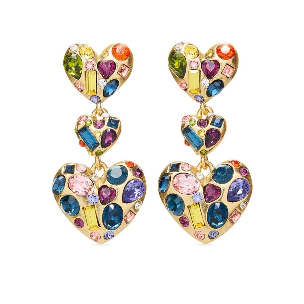 Oscar de la Renta
Gemstone Heart drop earrings